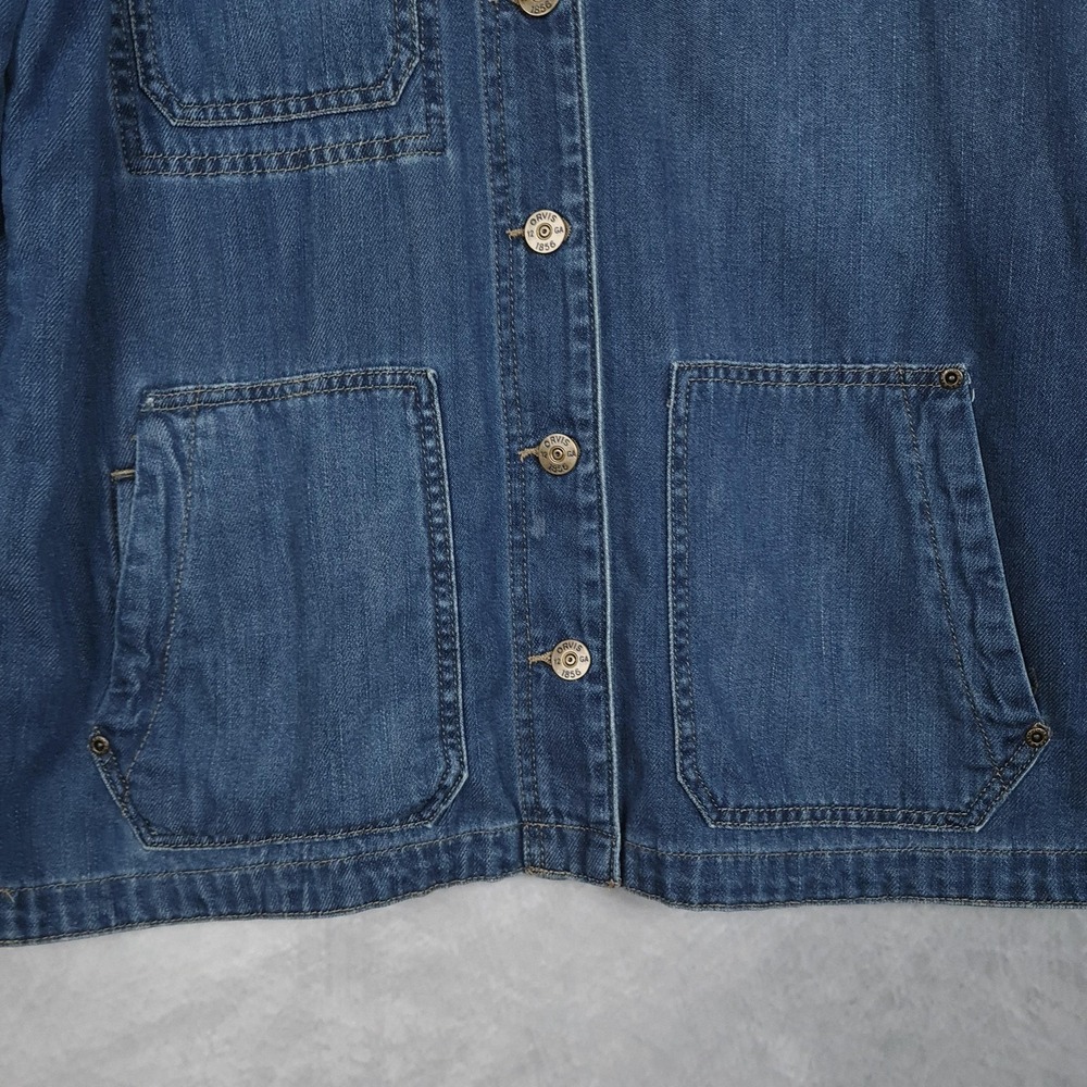 Orvis Field Shirt Jacket Womens Large Blue Denim Chore Military Utility Workwear - Picture 6 of 16